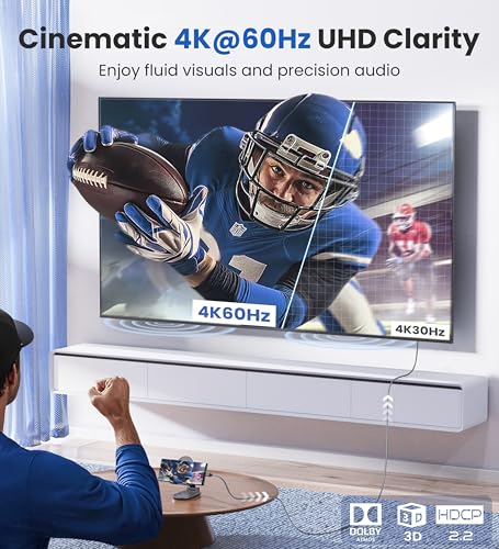 Warrky USB C to HDMI Cable 4K, 15ft [Braided, High Speed] Thunderbolt 3 to HDMI Adapter Compatible for New iPad, MacBook Pro/Air, iMac, Galaxy S20 S10 S9 S8, Surface, Dell, HP - size: 15FT, style: 1 Pack