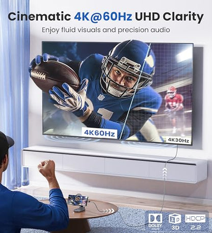 Warrky USB C to HDMI Cable 4K, 15ft [Braided, High Speed] Thunderbolt 3 to HDMI Adapter Compatible for New iPad, MacBook Pro/Air, iMac, Galaxy S20 S10 S9 S8, Surface, Dell, HP - size: 15FT, style: 1 Pack