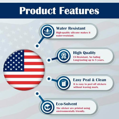 Patriotic 3D Silicone Stickers for Laptop, Phone, and Car – Waterproof USA Decal with American Flag - Durable, Fade-Resistant, Easy to Apply – Support America Sticker