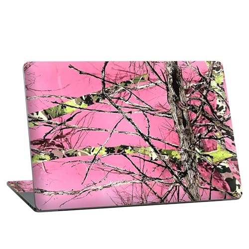 Universal Laptop Skin Sticker with 2 Wrist Pad Skins, Waterproof Scratch Resistant Vinyl Laptop Cover Decal, Cut to Fit for 11–15.6 Inch MacBook HP Dell Lenovo, Pink Camo Tree - color: Pink Camo Tree