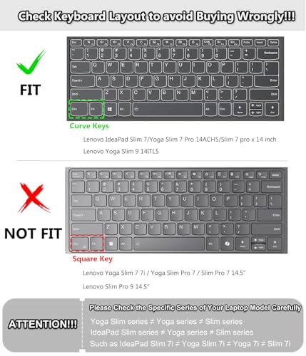 Keyboard Cover Skin for Lenovo Ideapad Flex 5i 14" 2 in 1 Laptop/Yoga 7i 5i 14/ Flex 5 5g 14" 2-in-1 Laptop/Flex 5 14IIL05 14 /Idepad S540 14/ ThinkBook 14 Gen 2 Gen 4/ThinkBook 14s Yoga- Clear - color: Clear