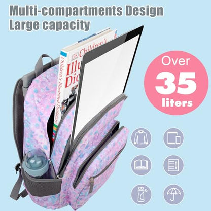 Tilami Rolling Backpack 18 inch Double Handle Wheeled Boys Girls Travel School Children Luggage Toddler Trip - color: Pink Shell