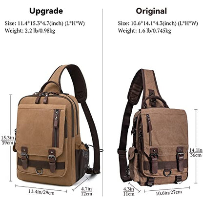 mygreen Canvas Cross Body Messenger Bag Shoulder Sling Backpack Travel Rucksack - color: Coffee-xl, size: X-Large