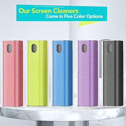 2 Pcs Fingerprint Proof Screen Cleaner,3 in 1Touchscreen Mist Cleaner Spray Wipe Cleaner Fingerprint-Proof Soft Fiber Flannel,Safe for All Phones Glasses Tablet Laptop TV Watch Screens(Green) - color: Green