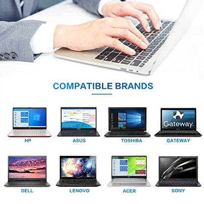 ZOZO Universal Laptop Charger 45W AC Adapter for Dell HP Acer Asus Samsung Sony Toshiba Gateway Fujitsu Delta NEC Chromebooks Ultrabook 18.5V 19V 19.5V 20V Computer Power Cord Supply