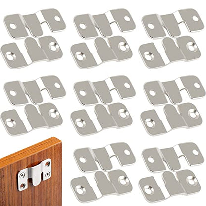 16Pcs Stainless Steel Interlock Hanging Buckle, Flush Concealed Mount Brackets, Z Clip Bracket for Picture Display Art Gallery - color: Iron, size: Small Without Screws