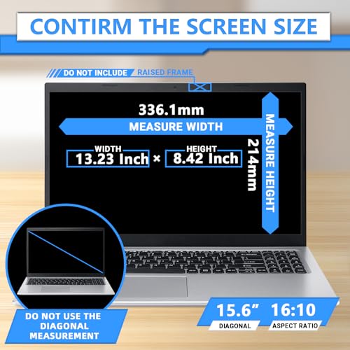 Magnetic Laptop Privacy Screen 15.6 Inch 16:10, Removable Privacy Filter | Compatible with Samsung HP Dell Asus Acer Sony Lenovo LG Thinkpad Toshiba, Anti Spy, Anti Glare, Blue Ray Reduction - size: 15.6 in 16:10 privacy screen