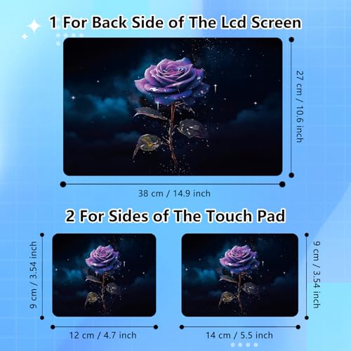 Universal Laptop Skin Sticker Decal for 11.6”12" 13" 13.3" 14" 15" 15.4" 15.6" Reusable Waterproof Scratch-Scratch Resistant Protective Vinyl Laptop Notebook Skin Stickers - Galaxy Rose Flower - color: Galaxy Rose Flower