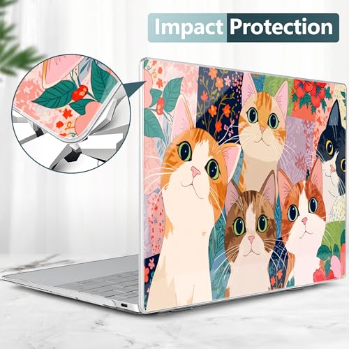 Batianda Lovely Cats Case for Dell XPS 13 Laptop 2024 2025 | Fits Model 9340/9345/9350 13.4" Display, Lightweight Slim Hard Shell Protection for Women, Students and Girls - color: Cats