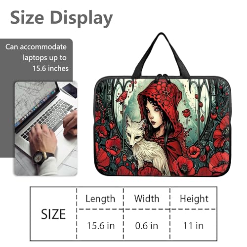 14" 15" Laptop Handle Bag Computer Bag,14.2" 15.4 inch Pouch Holder Notebook Sleeve Cover Compatible for Dell,Lenovo,Toshiba HP, Asus Notebook Messenger Briefcase-Girl White Fox - color: Girl White Fox
