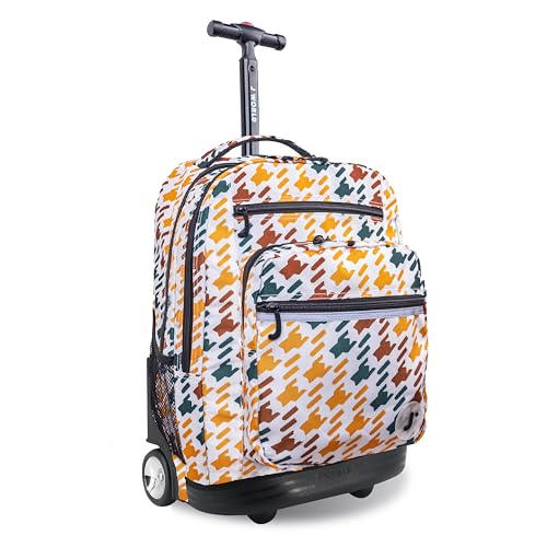 J World Sundance Laptop Rolling Backpack for Girls Boys. Roller Bookbag with Wheels, 20 Inch, Vivid Tweed - color: Vivid Tweed