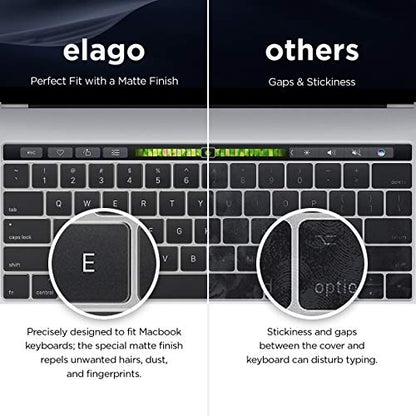 elago Ultra Thin Keyboard Skin for MacBook Pro 13" & 15" with Touch Bar and Touch ID [A1706/A1707/A1989/A1990/A2159] (Transparent) - color: 13" & 15"