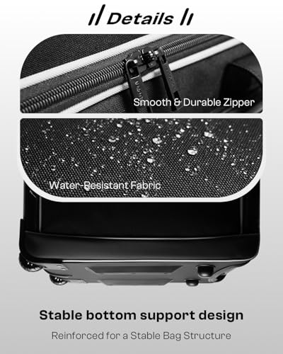 AUROTIER Large Rolling DJ Cable Bag with Wheels, Reinforced Padded Gig Bag with 8 Detachable Divider, Multi-Pocket for 17" Laptop, Microphone, Cord, Headset & Music Accessories