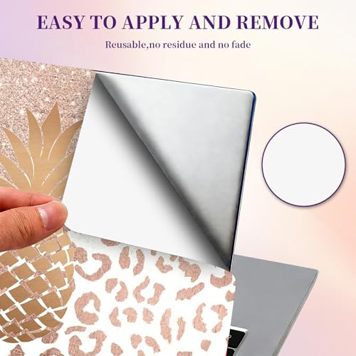 Laptop Skin Sticker Laptop Cover for 12" 13" 13.3" 14" Laptop Stickers,Reusable Skin Sticker Cover Personalized Art Waterproof & Scratch-Resistant Protector Case,Rose Gold Marble Pineapple - color: Rose Gold Marble Pineapple