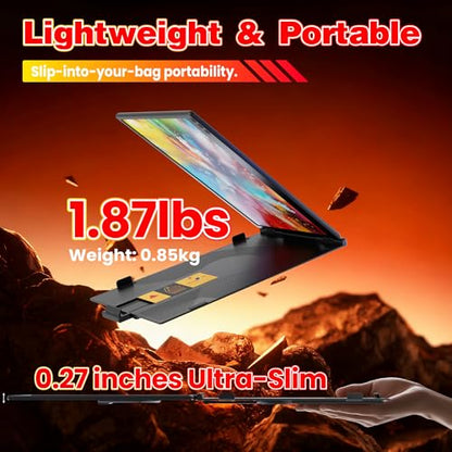 Laptop Screen Extender 0.27" Ultra-Thin, 14" FHD 1080P IPS Dual Portable Monitor, USB-C/HDMI Plug & Play Travel screen extender for 13-17" Laptops, Compatible with Window/Mac/Chrome/Switch/Android - size: 14“ Dual Monitor