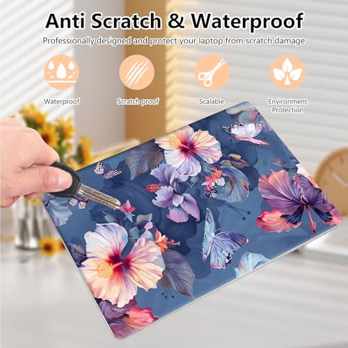 Laptop Skin Sticker Decal 15.6 Inch,12 13 13.3 14 15 15.6 in Laptop Netbook Skins for Notebook,Art Decal Removable Waterproof Scratch Resistant,Universal Vinyl Cover,Blooming Hibiscus - color: Blooming Hibiscus