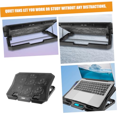 KOMBIUDA Laptop Cooling Pad with 6 Quiet Fans 15.6-inch Adjustable Speed Blue Light USB Powered Laptop Stand Cooler for Gaming and Office Use