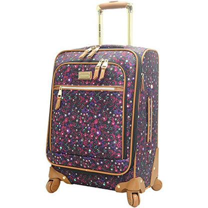 Steve Madden Designer Luggage Collection - Lightweight Softside Expandable Suitcase for Men & Women - Durable 20 Inch Carry On Bag with 4-Rolling Spinner Wheels (Dark Purple) - color: Dark Purple, size: 20 inches
