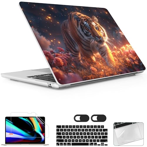 for 2026 MacBook Air 13-inch Laptop Case M5 2026 M4 2025 M3 2024 M2 2022 Release Model A3449 A3240 A3113 A2681, Hard Shell Cover for MacBook Air 13.6 inch, Dream Tiger - color: Dream tiger