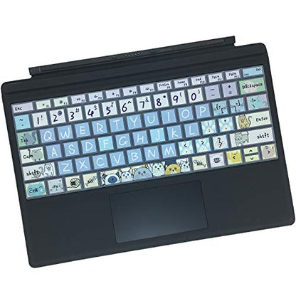 Silicon Keyboard Cover Skin for Microsoft Surface Pro 7/6/5, 2019，2018，2017 Keyboard,US Layout, Cute Cat - color: Cute Cat