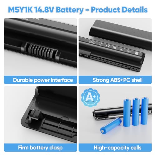 40Wh M5Y1K 14.8V Battery for Dell Inspiron 14 15 17 5000 3000 Series 5559 5558 5566 3551 3451 3558 3552 i3558 3567 5755 5756 5458 5759 5758 5759 VN3N0 HD4J0 GXVJ3 P51F P63F P47F P52F 453-BBBQ P64G - size: M5Y1K