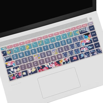 Keyboard Cover for HP 14" Laptop/HP Pavilion x360 14M-BA/CD 14M-DH 14-BF 14-cm 14-CF 14-DF 14-dk 14-DS 14-dq 14-FQ Series, 14-dq0020nr/dq0030nr, 14-fq1025nr/fq0033dx, Red Flower - color: Red Flower