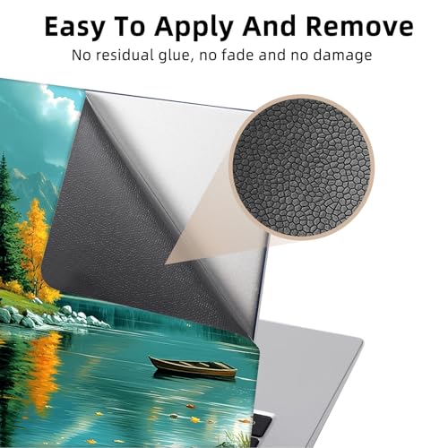 Aesthetic Laptop Skin Cover,12-15.6 Inch Universal Vinyl Sticker Decal,Mountain Lake Cabin Waterproof Scratch-Resistant Notebook Wrap,Removable Residue-Free Protector - color: Mountain Lake Cabin