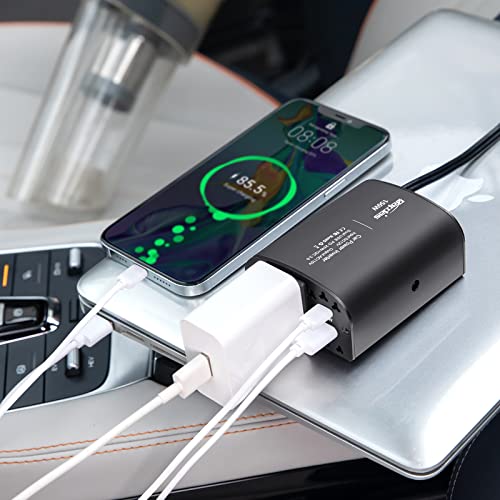 150W Car Power Inverter DC 12V to 110V AC Car Adapter for Plug Outlet with PD 25W &QC3.0 USB Ports Car Charger Adapter