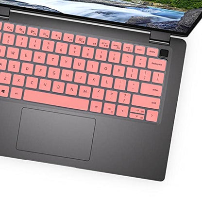 2PCS Keyboard Cover for Dell Latitude 3440 5450 5440 5430 5431 5420 14", Dell Latitude 14" 9430 9420 7450 7440 7430 7420 7410, Dell Latitude 9520 9510 7520 15.6" US Keyboard Skin-Pink+Clear - color: Pink+Clear