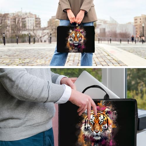 Laptop Bag,14 15 15.6 inch Laptop Case Sleeve,Computer Sleeve with Handle for Women Men,Carrying Case for MacBook,Dell,Lenovo,Notebook Computer,Cute Tiger - color: Cute Tiger