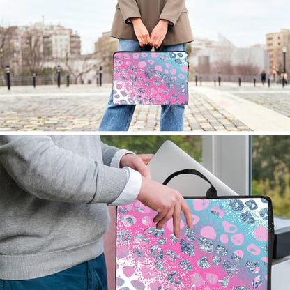 Laptop Bag,14 15 15.6 inch Laptop Case Sleeve,Computer Sleeve with Handle for Women Men,Carrying Case for MacBook,Dell,Lenovo,Notebook Computer,Pink Blue Glitter - color: Pink Blue Glitter