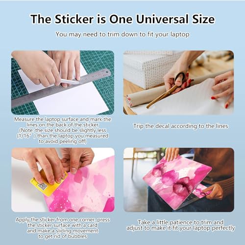 Universal Laptop Skin Sticker with 2 Wrist Pad Skins, Waterproof Scratch Resistant Vinyl Laptop Cover Decal, Cut to Fit for 11–15.6 Inch MacBook HP Dell Lenovo, Lips - color: Lips