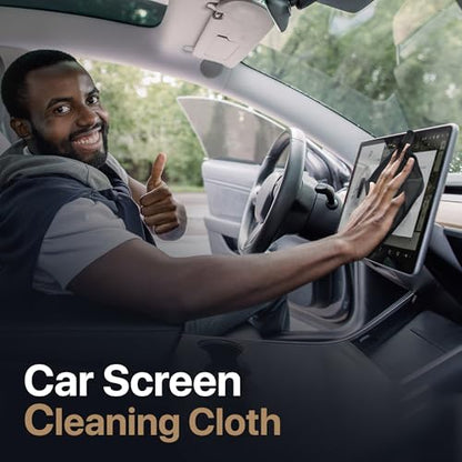 3 Pack Premium Microfiber Cleaning Cloth - Large Reusable Cloth for Glasses, Screens, MacBook Laptops, TVs, and Electronics - Scratch-Free, Lint-Free Cleaner, 3 Pack - Black - color: Black, size: Universal MacBooks - 3 Pack
