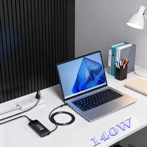 140W USB-C Charger Fit for HP Omen Transcend 14 Gen1/2 ZBook Power 16 | ZBook Fury 16 G10 ZBook Studio G9 16 ZBook Ultra 14 G1a Spectre x360 16 EliteBook 845 865 G10 TPN-LA29 Laptop Power Adapter