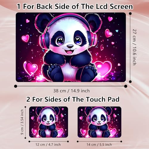 Laptop Skin Sticker Decal 12" 13" 13.3" 14" 15" 15.6",Waterproof Scratch Resistant Vinyl,Reusable Easy to Apply,for MacBook HP Dell Notebooks Netbooks Laptop,2 Wrist Pads,Cute Pink Panda - color: Cute Pink Panda