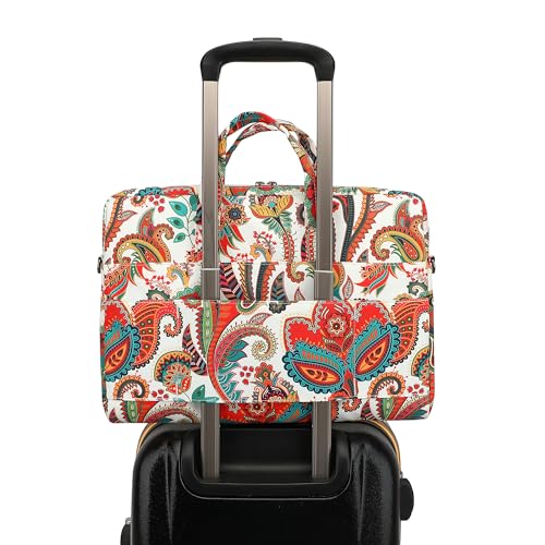 Muti-Pockets Laptop Case Bag,Rebound Bubble Cushioned Laptop Briefcase Shoulder Bag Fits 15.6 inch-16 inch Laptop(Paisley) - color: Paisley(muti-pockets)