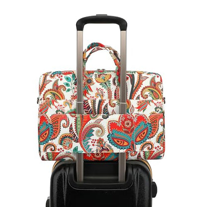 Muti-Pockets Laptop Case Bag,Rebound Bubble Cushioned Laptop Briefcase Shoulder Bag Fits 15.6 inch-16 inch Laptop(Paisley) - color: Paisley(muti-pockets)