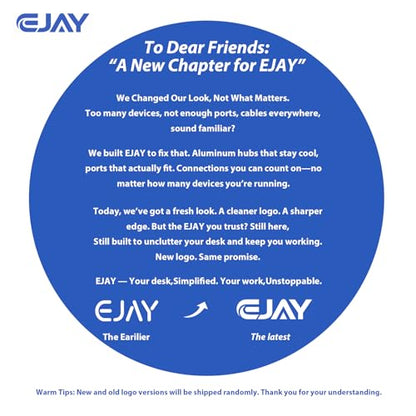 EJAY 7-Port USB Hub High Power USB C Splitter for PC & Mac | | Aluminum | USB3.0 | Multi-Port Data Hub | Heavy Desktop Setup | Workstation