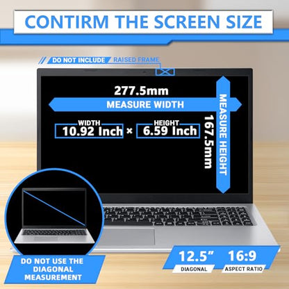 Magnetic Laptop Privacy Screen 12.5 Inch 16:9, Removable Privacy Filter | Compatible with Samsung HP Dell Asus Acer Sony Lenovo LG Thinkpad Toshiba, Anti Spy, Anti Glare, Blue Ray Reduction - size: 12.5 in 16:9 privacy screen