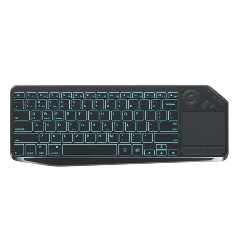 JOMAA 2.4G Wireless Bluetooth Dual Mode Connection TV Keyboard with Touchpad Media Control Multimedia Rechargeable 7Color Backlit Keyboard for Computer, Smart TV, Desktop, Laptop, iPad, Tablet