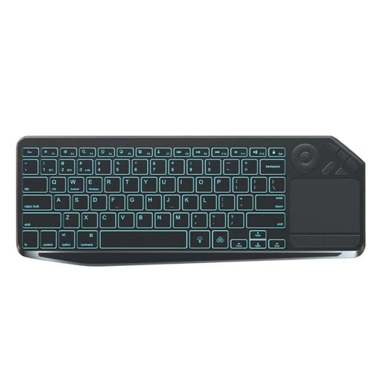 JOMAA 2.4G Wireless Bluetooth Dual Mode Connection TV Keyboard with Touchpad Media Control Multimedia Rechargeable 7Color Backlit Keyboard for Computer, Smart TV, Desktop, Laptop, iPad, Tablet