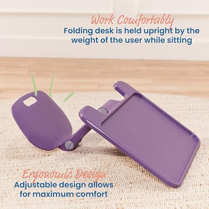 ECR4Kids The Surf Folding Portable Lap Desk, Large, Flexible Seating, Eggplant - color: Eggplant