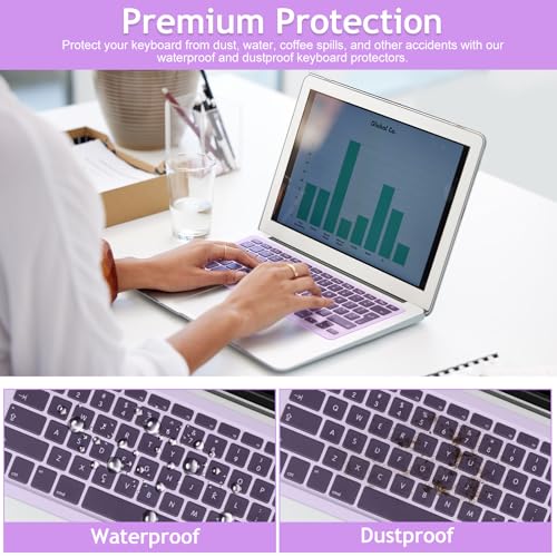 Universal Keyboard Protector Cover Skin for Laptop Notebook 13" 14" Laptop Notebook Ultra-Thin Silicone Waterproof Dustproof Keyboard Protector Skin(Purple,1Pcs) - color: Purple 1Pcs