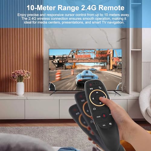 Air Mouse Remote, Gyro Game Remote Motion Controlled 2.4GHz Wireless Voice 6 Axis Gyroscope Learning USB Plug and Play with Receiver for TV PC Android Box