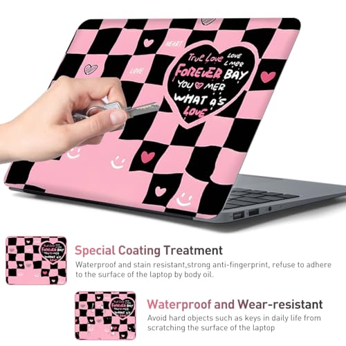 12.1-15.6 Inch Laptop Skin Decal, Universal Reusable Vinyl Laptop Cover Sticker, Waterproof Art Protector - Pink Black True Love - color: Pink Black True Love