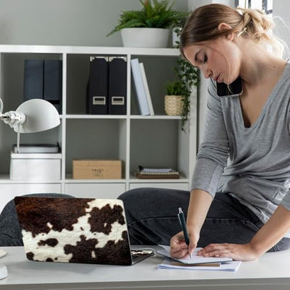 Laptop Skin Sticker Decal 12" 13" 13.3" 14" 15" 15.6",Waterproof Scratch Resistant Vinyl,Reusable Easy to Apply,for MacBook HP Dell Notebooks Netbooks Laptop,2 Wrist Pads,Cows Skin Pattern - color: Cows Skin Pattern