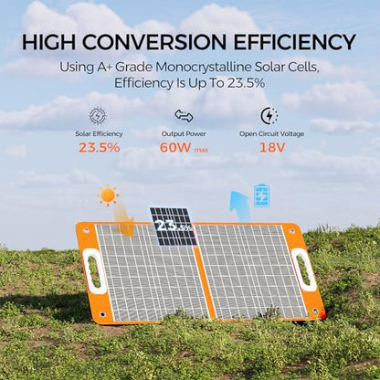 Solar Generator With Solar Panel Included, FF Flashfish 151Wh Portable Power Station+60W Solar Panel(DC/USB-A/USB-C Output), Backup Power Battery And Solar Panel Kit For Home Blackout/RV/Camping - color: 151Wh With Solar Panel 60W