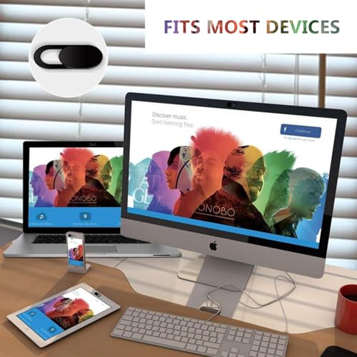 Webcam Cover Slide(6PCS), Ultra Thin Camera Cover Slide for Camera Privacy Cover Slide for Laptop/Cell Phone/iPad/PC/Tablet, Great for Protect Your Privacy and Security - Black