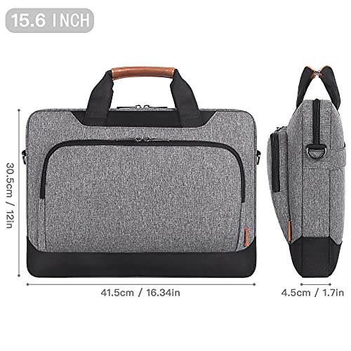 DOMISO 15-15.6 Inch Laptop Bag Business Briefcase Laptop Case Compatible with Lenovo 15.6" Ideapad 330/16" MacBook Pro/HP EliteBook 850 G3/Envy x360 15/Latitude 3580/Acer Chromebook/Asus,Grey - color: Grey / Black, size: 15 - 15.6 Inch