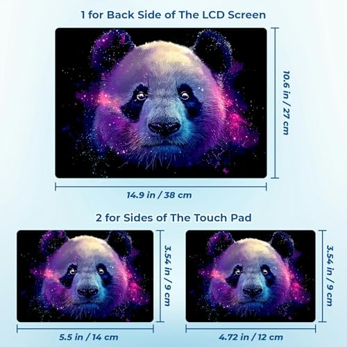 Reusable Universal Laptop Skin Sticker, Cut to Fit for 11.6–15.6 Inch Laptops, Waterproof Protective Film, No-Residue - Galaxy Panda - color: Galaxy Panda